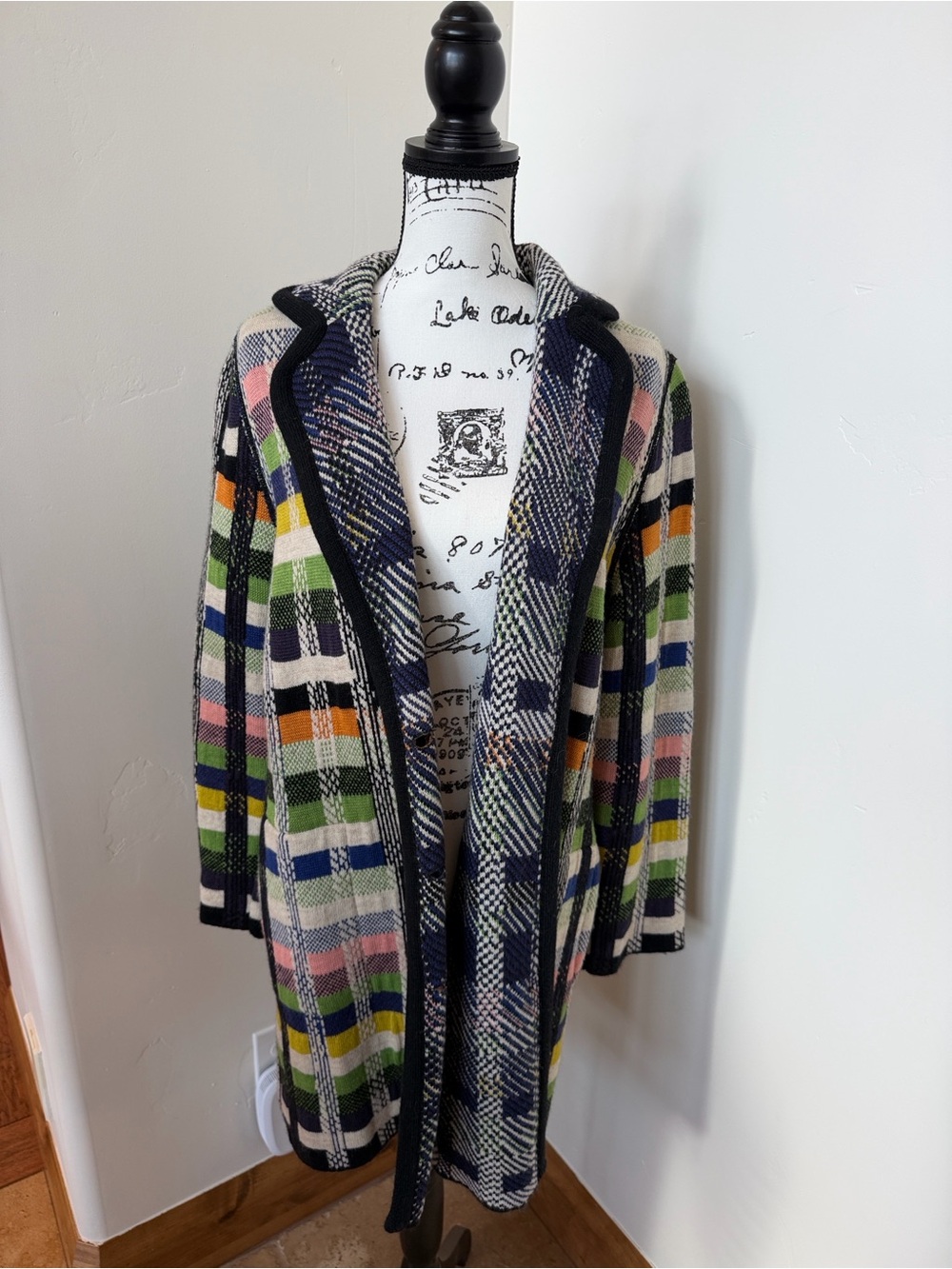 Aldo Martins Multicolor Plaid Open-Front Trench Coat